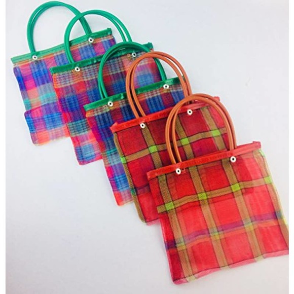 Mexican Mesh Shopping Bags Childrens 7 X 7.5 Mexican Candy Bags 1 Set 5 pc - Picture 1 of 1